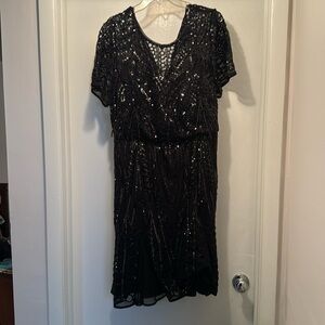 R&M Richards NWT Beaded Black Dress